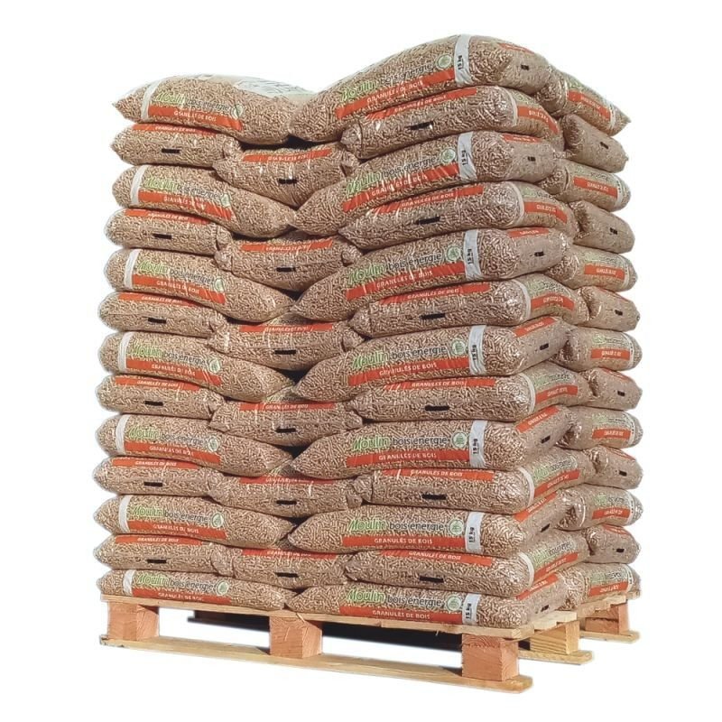 Pellet Moulin Bois Énergie ENplus A1 - palette de granulés