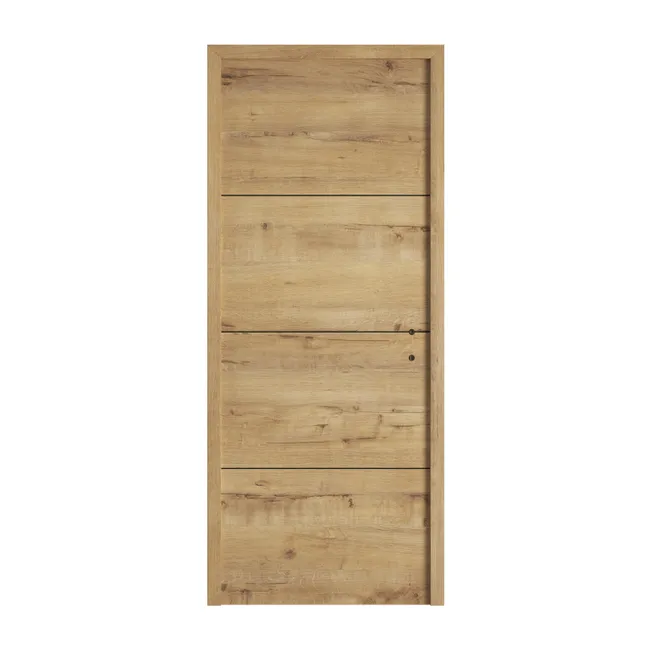 Bloc-porte Isothermique Séville Chêne 204×83 cm, Poussant Gauche