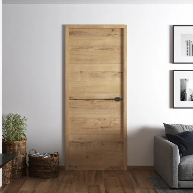 Bloc-porte Isothermique Séville Chêne 204×83 cm, Poussant Gauche - Image 2