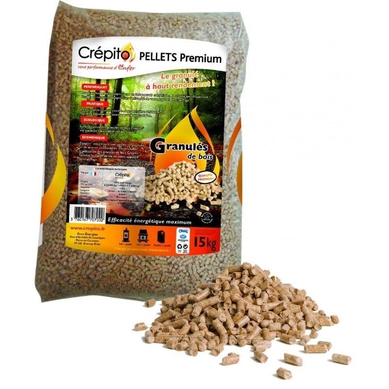 Granulés Crépito 15kg palette 1080kg - solution pour poêles à pellets