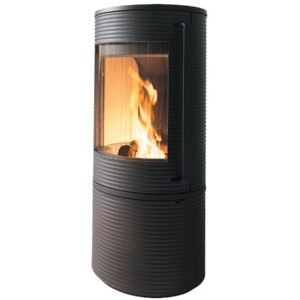 Poêle à bois en fonte « Altara » – Raccordable – Anthracite